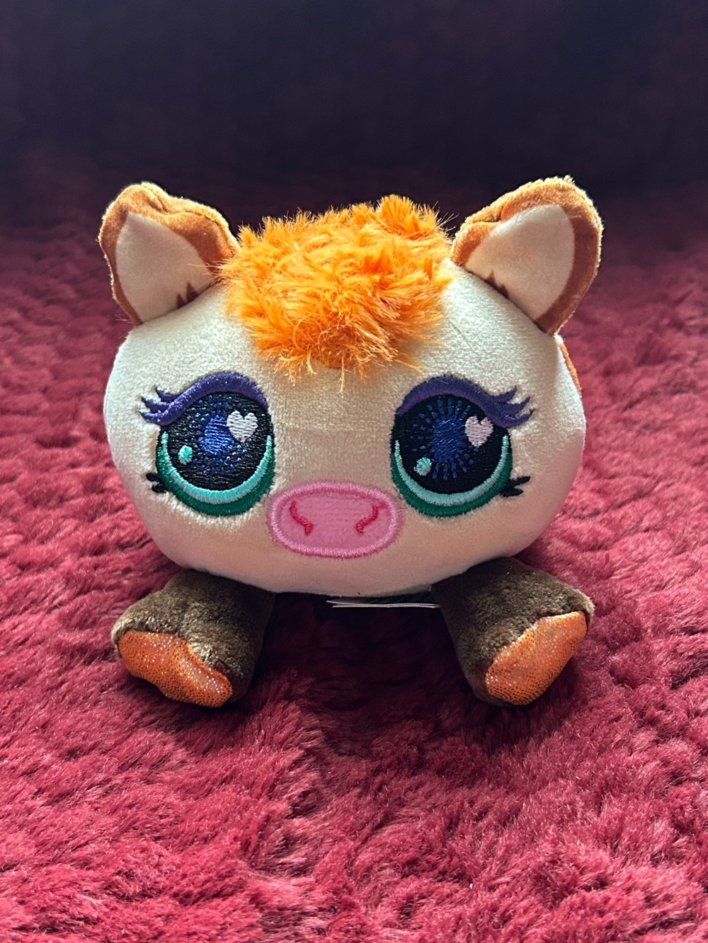 Littlest Pet Shop Giraffe Plush 2024 Basic Fun Hasbro LPS G7 Orange Tan Spotted